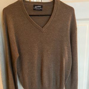 Vtg PURITAN AQUAKNIT V-NECK Sweater XL - 2 Ply Lambswool WOOL